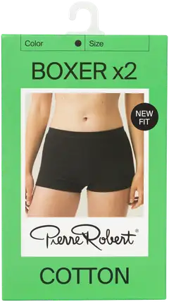 Pierre Robert naisten boxer alushousut 2-pack HU72 - Black,Black - 2