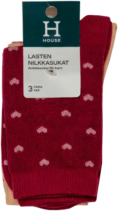 House lasten sukat sydän 234H362531 3-pack - Wine red/pink - 2