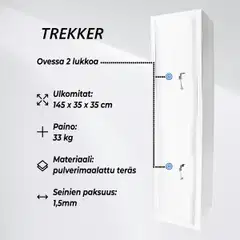 Trekker asekaappi 5 aseelle as500, valkoinen - 3