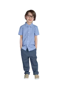 Ciraf lasten kauluspaita ruutu 25PC241635 - light blue check - 5