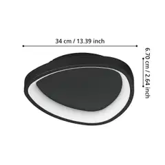 EGLO kattovalaisin Loretello LED 12W musta/valkoinen - 6