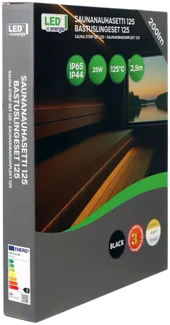 Led Energie Saunanauhasetti 125 musta 2,5m 2700K 10W/m IP44/IP65  200lm himmennettävä - 5