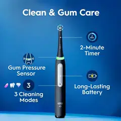Oral-B iO3 -sähköhammasharja, Giftset, musta, 4 vaihtoharjaa, Matkakotelo - 8