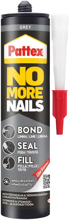 Pattex liimatiivistemassa 280ml NoMoreNails Bond-Seal-Fill harmaa - 1