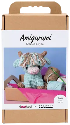 Amigurumi Askartelusetti, Lehmä, beige, mint, 1pkk/ 1 pkt - 1