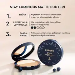 Lumene Stay Luminous Matte puuteri 10 g - Translucent - 3