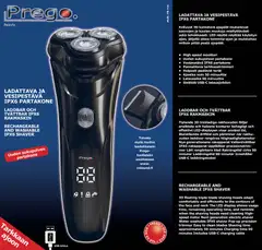 Prego digitaalinen ladattava partakone PB716 - 3
