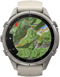 Garmin Fenix 9 Pro 43 mm titaani, harmaa ja tumma hiekanvärinen urheilukello - 3