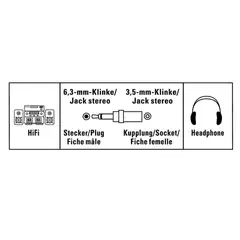 Hama Audiosovite, 6,3 mm uros - 3,5 mm naaras - 2