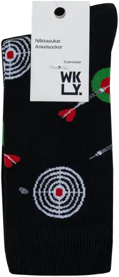 WKLY. miesten nilkkasukat darts 193W322605 2-pack - Black/green - 2