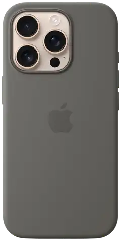 Apple iPhone 16 Pro silikoni suojakuori  - Stone Gray - 1