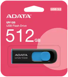 ADATA UV128 USB-muistitikku, 512 GB, musta/sininen (USB-A 3.2 Gen 1) - 2