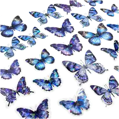 J.K. Primeco tarra Perhoset sinilila hologrammi 25kpl - 3