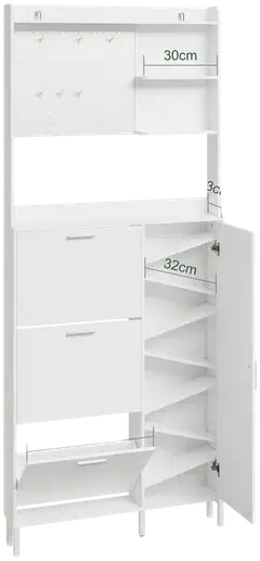 SoBuy kenkäkaappi valkoinen FSR232-W - 3