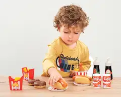 Ecoiffier - 100 % Chef - Hot dogit ja herkut -leikkisetti 25 osaa - 9