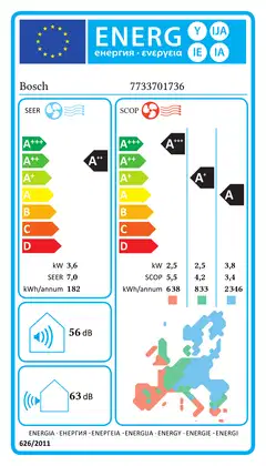 Bosch viilentävä ilmalämpöpumppu 3000I W 53E 3.5 Kw + asennus - 5