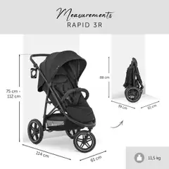 Hauck rattaat Rapid 3R musta - 11