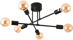 FocusLight Marylin kattovalaisin halk:52cm, kork:15cm 6xE27 max.10W LED (excl.), koukkukiinnitys, sis. Pistoke, IP20, musta - 2