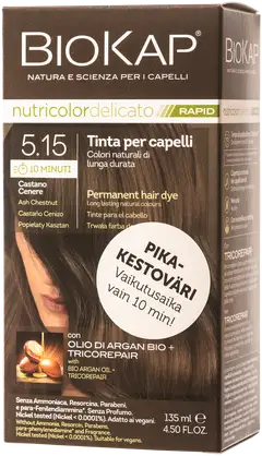 Biokap nutricolor delicato rapid 5.15 ash chestnut - 1