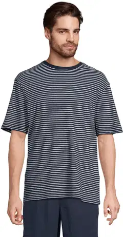 London Fog miesten t-paita pellavasekoitetta 195LF15266 - D.blue striped - 1