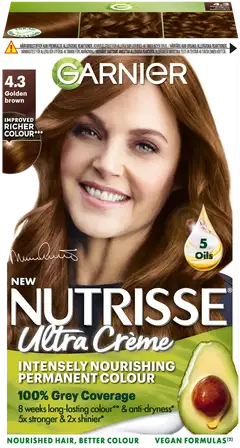 Garnier Nutrisse Ultra Creme 4.3 Golden Brown Kullanruskea kestoväri 1kpl - 2