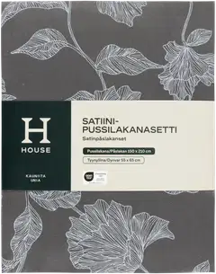 House satiinipussilakanasetti Emily 150x210 cm harmaa - 3