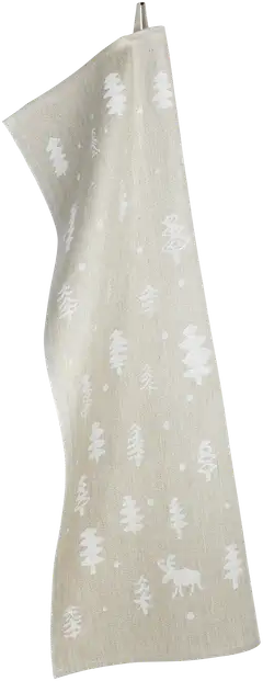 Lapuan kankurit keittiöpyyhe Poro pellavaa, valkoinen/pellava - 1