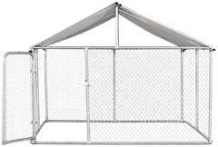 Trekker koira-aitaus katoksella 3x3 m harmaa - 2