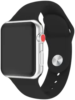 Wave Silikoniranneke, Apple Watch 38mm / Apple Watch 40mm / Apple Watch 41mm / Apple Watch 42mm (Series 10), Musta - 2