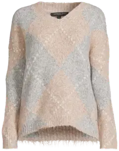 London Fog naisten neule argyle 213L264009 - beige - 2