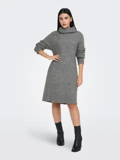 JDY naisten tyylikäs palmikoitu neulemekko Jdybigum - Medium Grey Melange - 3