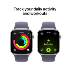 Apple Watch Series 11 GPS + Cellular 46mm hopeinen alumiinikotelo, purple fog sport ranneke - M/L - MFCR4QN/A - 3