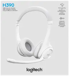 Logitech PC kuuloke H390 USB - valkoinen - 4