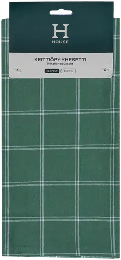 House keittiöpyyhe Green Check 50x70 cm 3-pack - 5