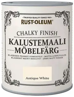 Rust-Oleum Chalky Finish 750ml kalustemaali runsaspigmenttinen hajuton vesiohenteinen luonnonvalkoinen - 1