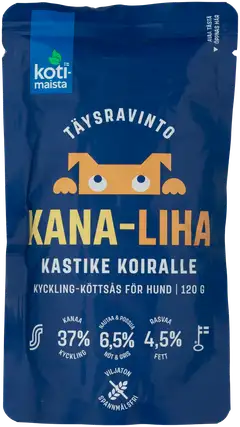 Kotimaista kana-lihakastike koiralle täysravinto 120 g - 1