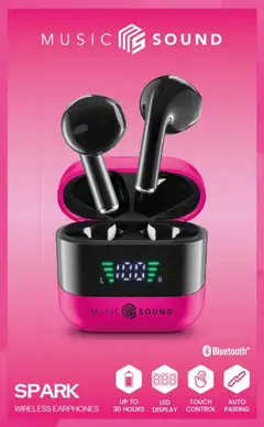 MusicSound langattomat nappikuulokkeet Spark pinkki - 2