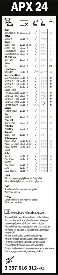 Bosch Aerotwin Plus pyyhkijänsulka APX24 600 mm - 6