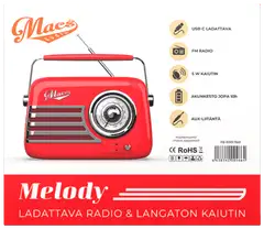 Macs radio Bluetooth kaiuttimella Melody punainen - 4