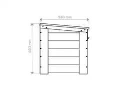 Lukittava piha-arkku kaltevalla kannella, tumman harmaa, 130x58x60 cm - 3
