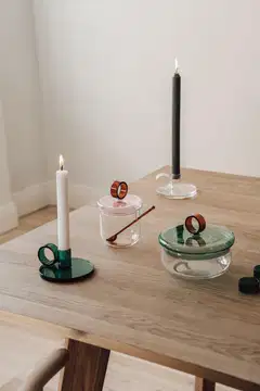 Muurla kynttilänjalka Loop sinivihreä 5,5cm - 4