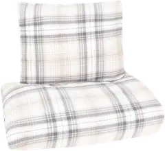 House flanellipussilakanasetti Ruutu 150 x 210 + 55 x 65 cm musta/valkoinen/beige - 1