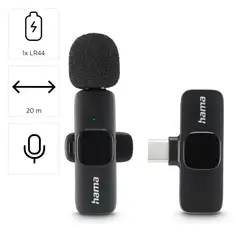 Hama langaton mikrofoni Smart Wireless Lavalier USB-C - 8
