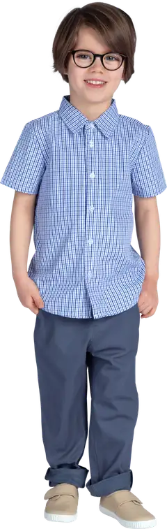 Ciraf lasten kauluspaita ruutu 25PC241635 - light blue check - 4