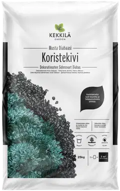 Kekkilä Koristekivi musta diabaasi 25 kg, lava 42 säkkiä - 2