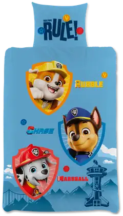 Paw Patrol lasten pussilakanasetti 120x160+40x60 cm sininen - 1