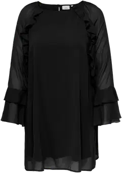 ONLY CARMAKOMA naisten pluskoon röyhelömekko Carthilda - Black - 1