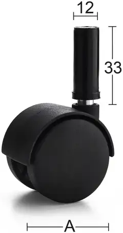 Habo kalustepyörä 1441 50mm kiinnitystapilla, musta 4kpl - 1