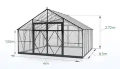 Ecoslider kasvihuone Lux DD 4.0 X 8.3 - 5