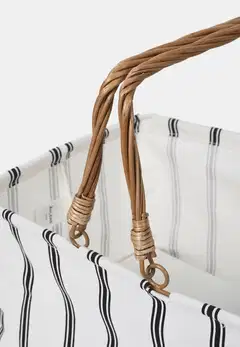 Åhléns Home piknikkori taitettava tuplaraita l.valk/musta - 4